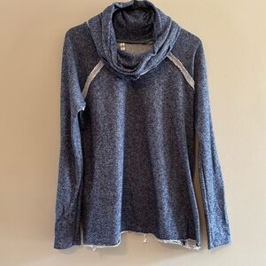 My Beloved Heathered Blue Cowl-Neck Pullover